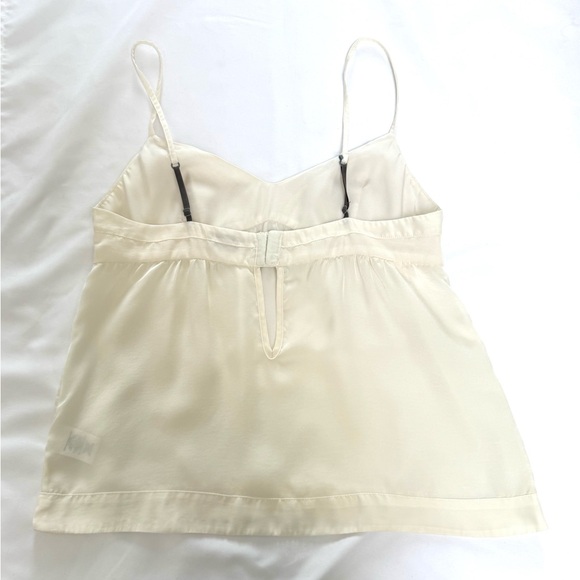 Aritzia Talula Cream Satin Spaghetti-Strap Minimalist Cami Tank Adjustable Staps - Picture 5 of 10